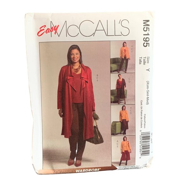 McCalls M5195 Jacket Shirt Pant Skirt Sew Pattern Women Size Xsm-Sml-Med uncut - Picture 1 of 2